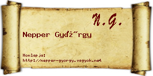 Nepper György névjegykártya
